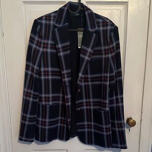 Lauren Ralph Lauren Navy and Red Checkered Jacket